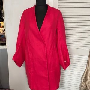 Bright pink Zara coat!